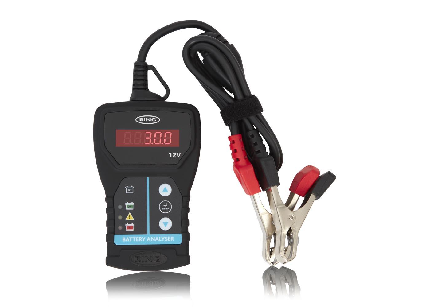 RBA50 digital battery analyser with clamps and LED display